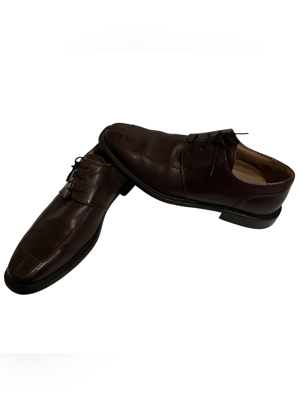 Florsheim Mens 9D Burgundy Brown Cap Toe Oxford Dress Shoes Leather Lace Up